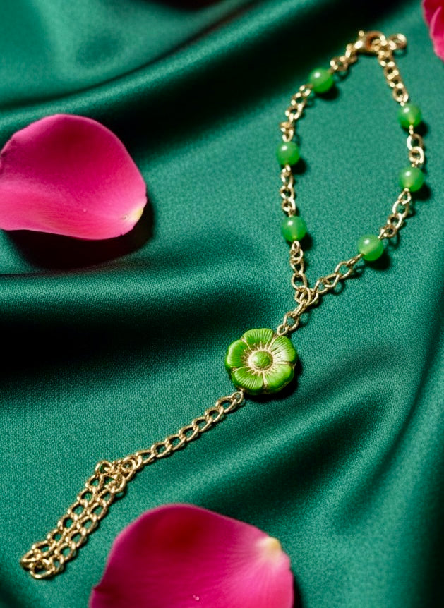 Aventurine Finger Chain Bracelet