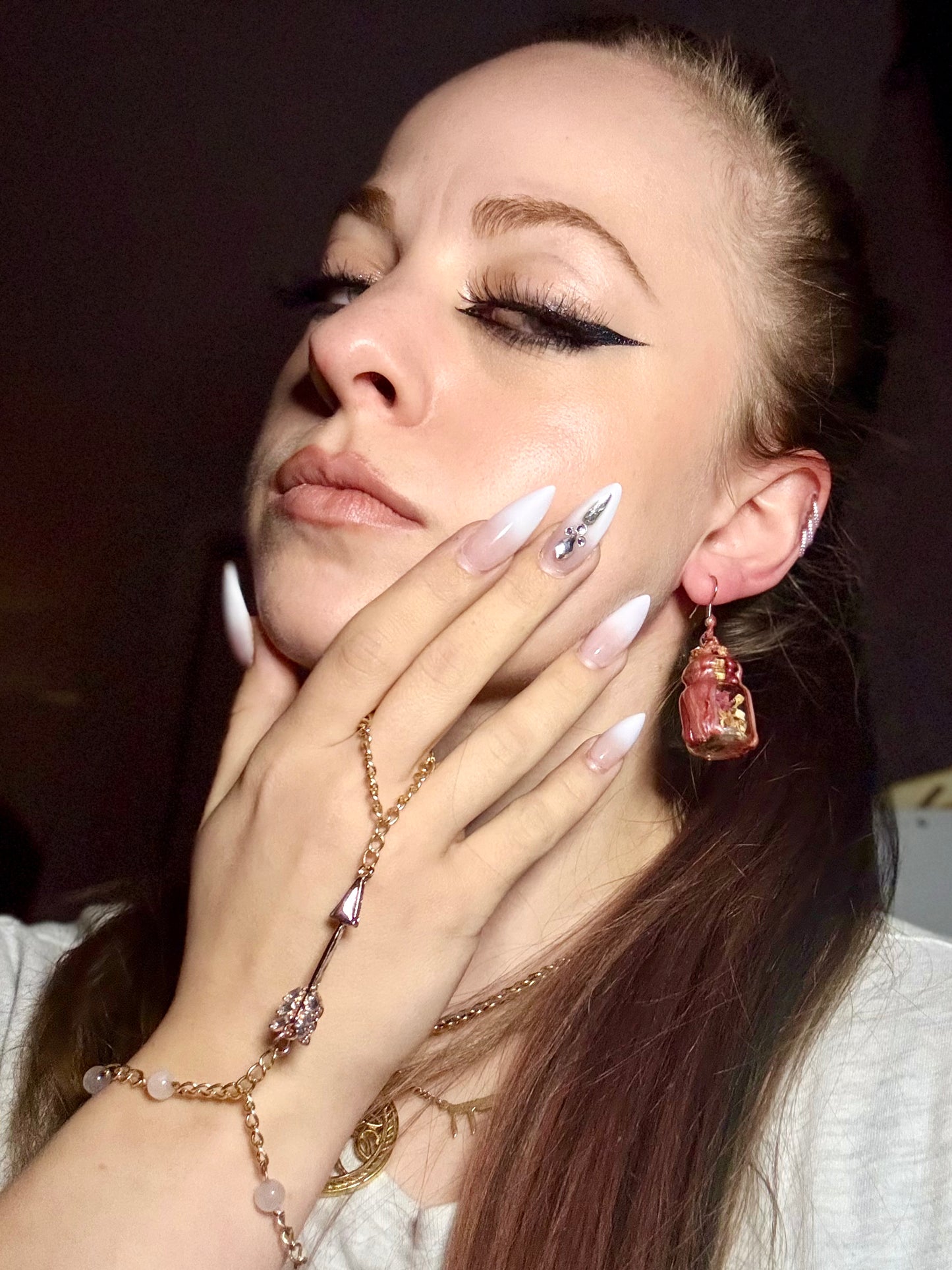 Rose Quartz Finger Chain Bracelet